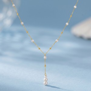 Wholesale 925 Sterling Silver Freshwater Pearl Lariat Necklace 80500047 Wholesale 925 Sterling Silver Freshwater Pearl Lariat Necklace 80500047