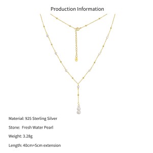 Wholesale 925 Sterling Silver Freshwater Pearl Lariat Necklace 80500047 Wholesale 925 Sterling Silver Freshwater Pearl Lariat Necklace 80500047