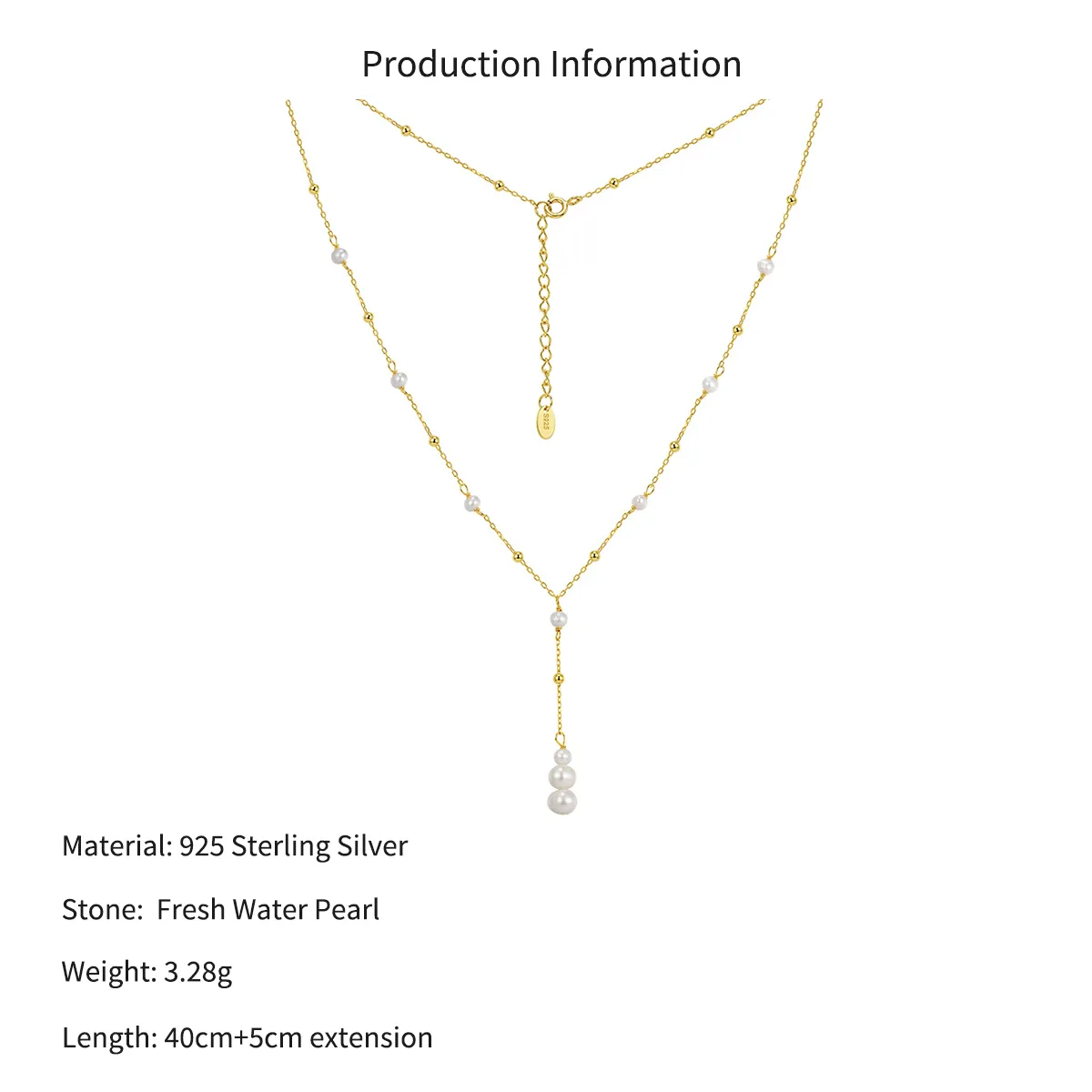 Wholesale 925 Sterling Silver Freshwater Pearl Lariat Necklace 80500047 - image2
