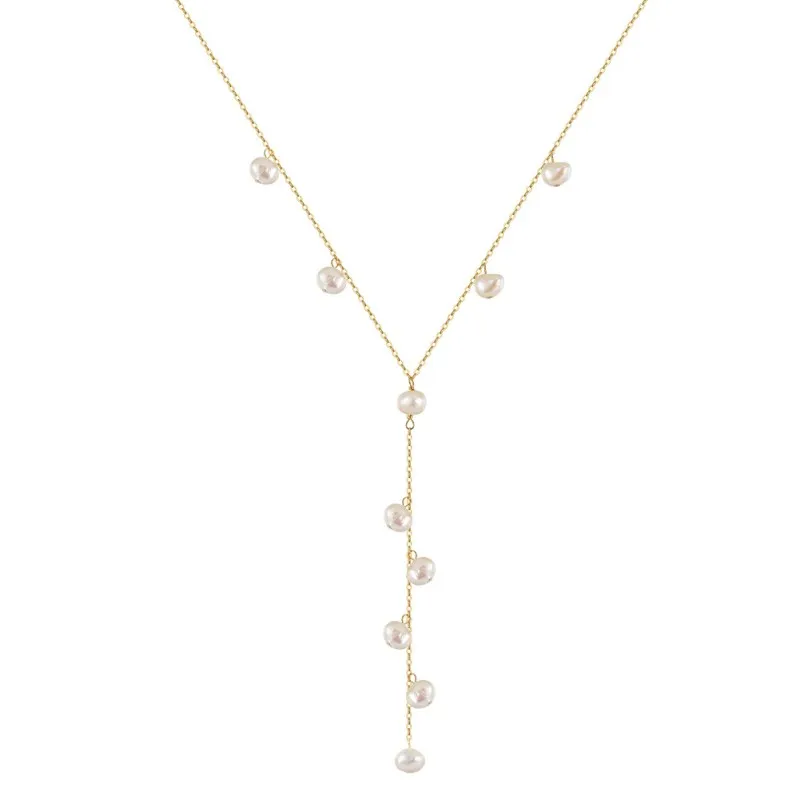 Wholesale 925 Sterling Silver Baroque Freshwater Pearl Lariat Necklace 80500048 Wholesale 925 Sterling Silver Baroque Freshwater Pearl Lariat Necklace 80500048