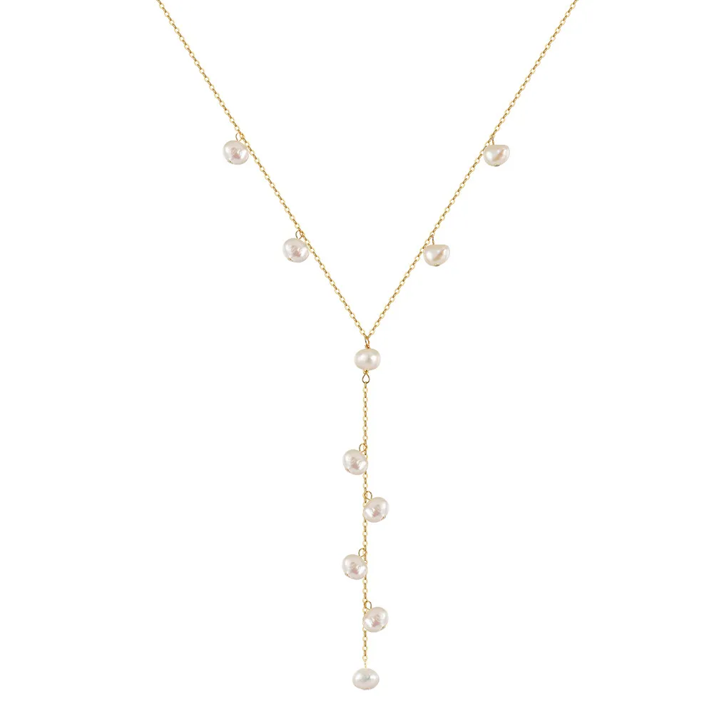 Wholesale 925 Sterling Silver Baroque Freshwater Pearl Lariat Necklace 80500048 Wholesale 925 Sterling Silver Baroque Freshwater Pearl Lariat Necklace 80500048