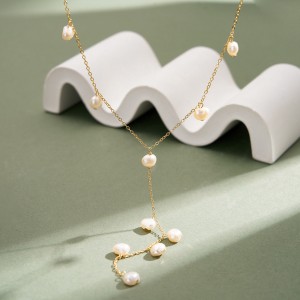 Wholesale 925 Sterling Silver Baroque Freshwater Pearl Lariat Necklace 80500048 Wholesale 925 Sterling Silver Baroque Freshwater Pearl Lariat Necklace 80500048