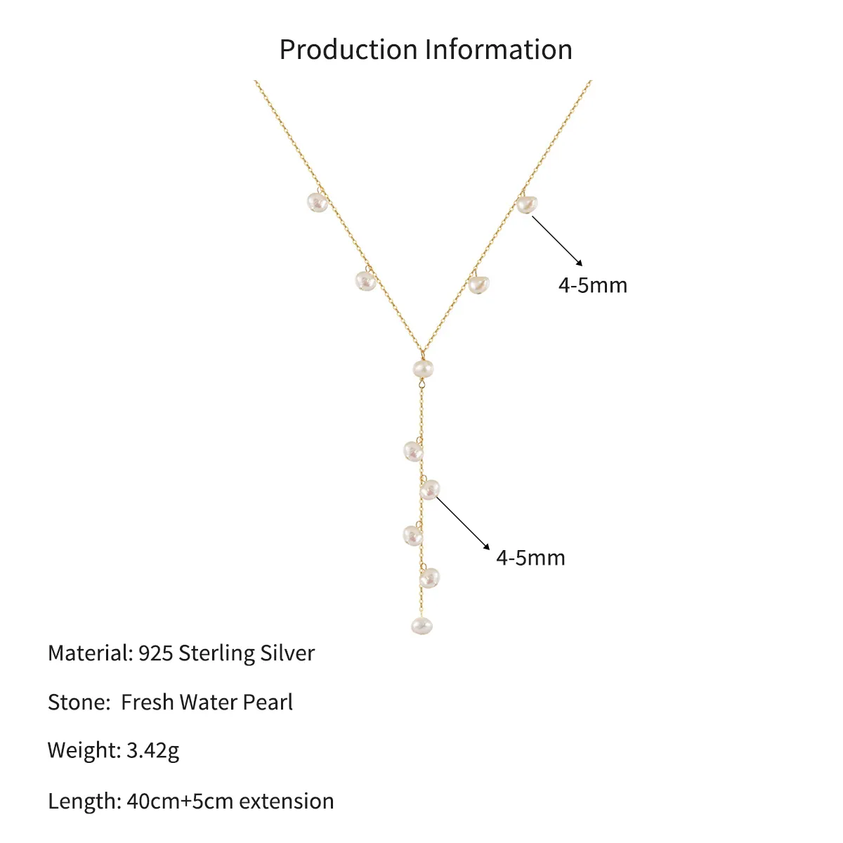 Wholesale 925 Sterling Silver Baroque Freshwater Pearl Lariat Necklace 80500048 - image2