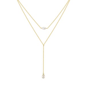 Wholesale 925 Sterling Silver Freshwater Pearl Layered Drop Necklace 80500052 Wholesale 925 Sterling Silver Freshwater Pearl Layered Drop Necklace 80500052