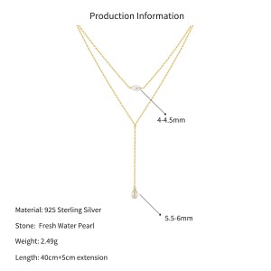 Wholesale 925 Sterling Silver Freshwater Pearl Layered Drop Necklace 80500052 Wholesale 925 Sterling Silver Freshwater Pearl Layered Drop Necklace 80500052