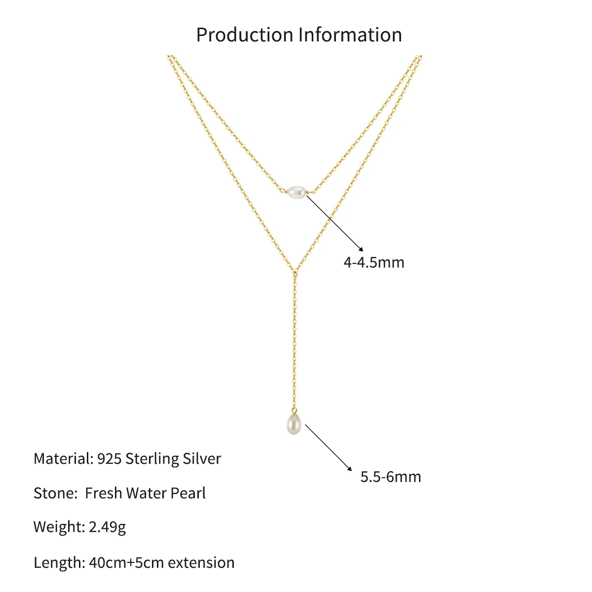 Wholesale 925 Sterling Silver Freshwater Pearl Layered Drop Necklace 80500052 - image2