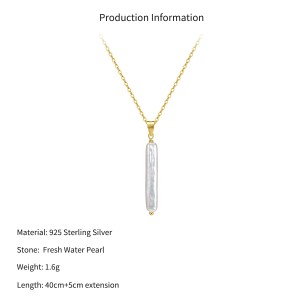 Wholesale 925 Sterling Silver Baroque Freshwater Pearl Pendant Necklace 80500053 Wholesale 925 Sterling Silver Baroque Freshwater Pearl Pendant Necklace 80500053