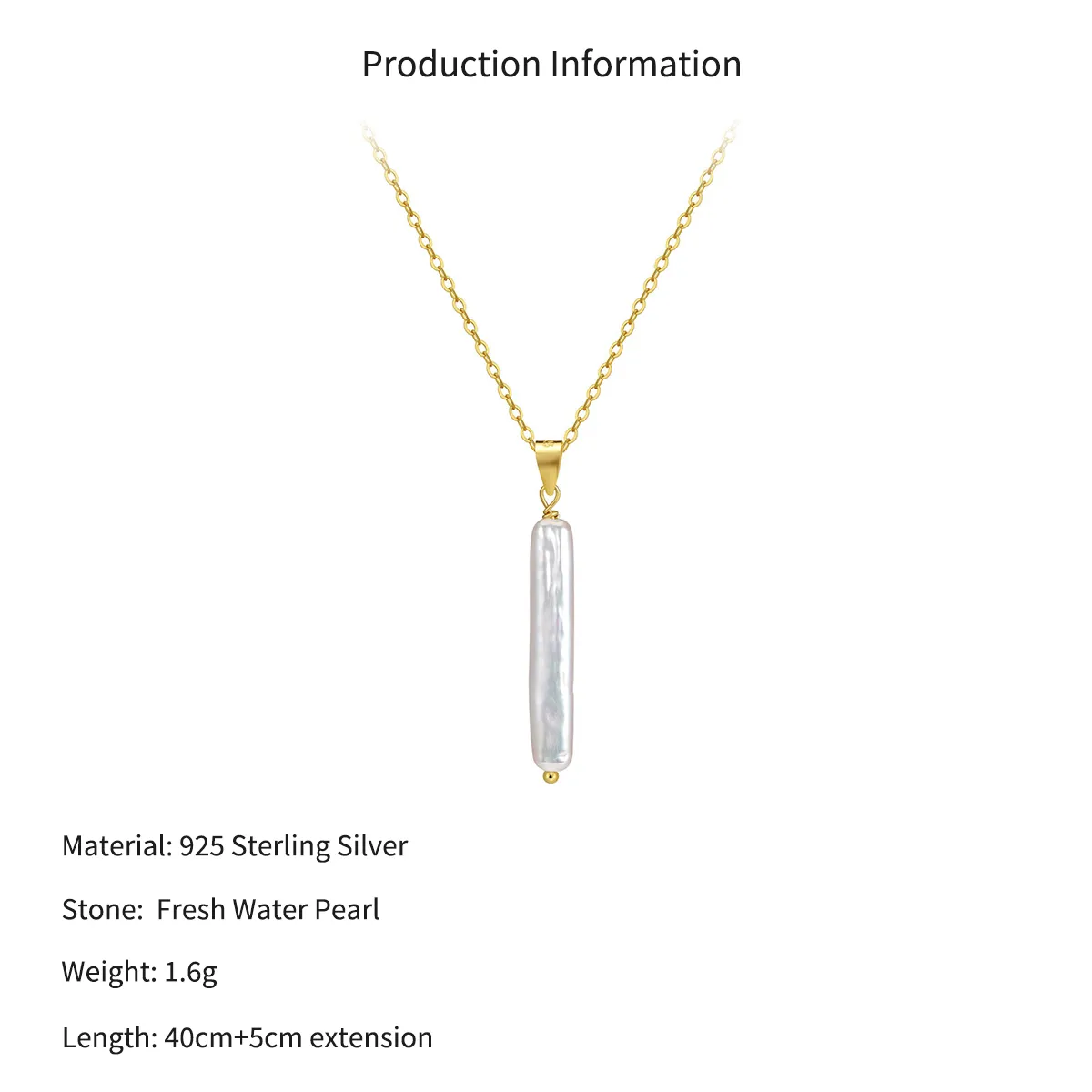 Wholesale 925 Sterling Silver Baroque Freshwater Pearl Pendant Necklace 80500053 - image2