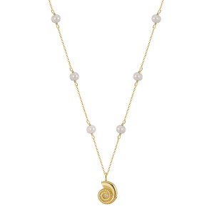 Wholesale 925 Sterling Silver Freshwater Pearl Seashell Pendant Necklace 80500054 Wholesale 925 Sterling Silver Freshwater Pearl Seashell Pendant Necklace 80500054