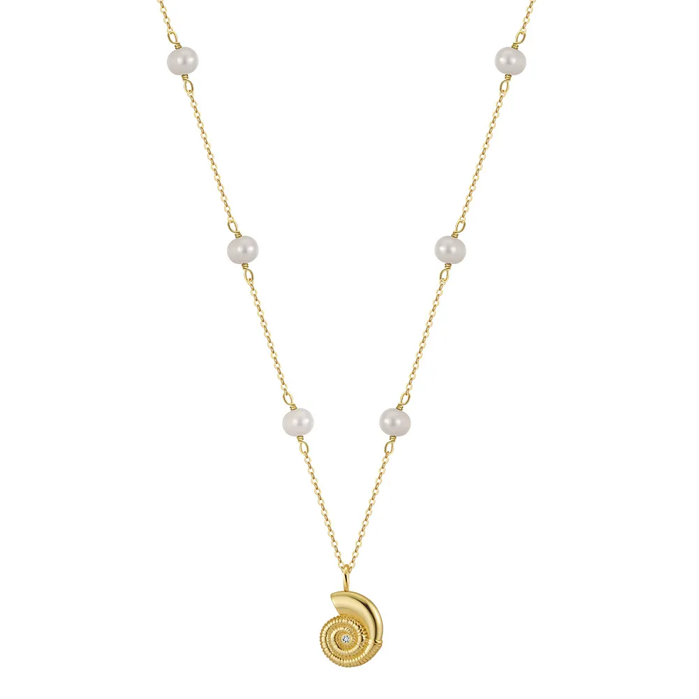 Wholesale 925 Sterling Silver Freshwater Pearl Seashell Pendant Necklace 80500054 Wholesale 925 Sterling Silver Freshwater Pearl Seashell Pendant Necklace 80500054
