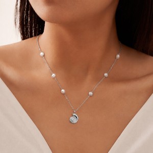 Wholesale 925 Sterling Silver Freshwater Pearl Seashell Pendant Necklace 80500054 Wholesale 925 Sterling Silver Freshwater Pearl Seashell Pendant Necklace 80500054