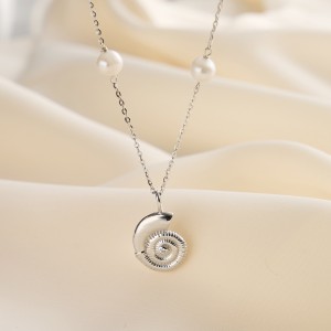 Wholesale 925 Sterling Silver Freshwater Pearl Seashell Pendant Necklace 80500054 Wholesale 925 Sterling Silver Freshwater Pearl Seashell Pendant Necklace 80500054
