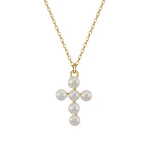 Wholesale 925 Sterling Silver Natural Freshwater Pearl Cross Pendant Necklace 80500055 Wholesale 925 Sterling Silver Natural Freshwater Pearl Cross Pendant Necklace 80500055