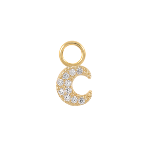 Silver Cubic Zirconia Moon Pendant 90100002