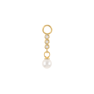 Silver Cubic Zirconia Tassel Pearl Pendant 90100003