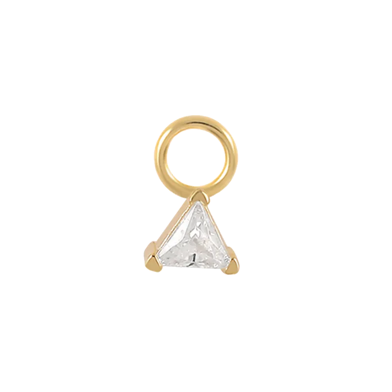 Silver Cubic Zirconia Triangle Pendant 90100027