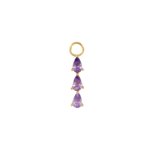 Silver Cubic Zirconia Waterdrop Tassel Pendant 90100028