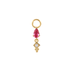 Silver Cubic Zirconia Waterdrop Square Pendant 90100029