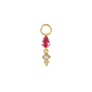 Silver Cubic Zirconia Waterdrop Square Pendant 90100029
