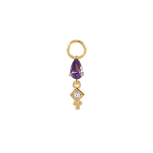 Silver Cubic Zirconia Waterdrop Square Pendant 90100029