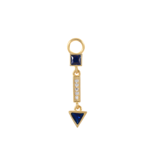 Silver Cubic Zirconia Geometric Triangle Pendant 90100037