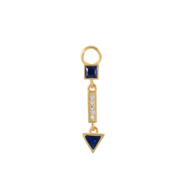 Silver Cubic Zirconia Geometric Triangle Pendant 90100037