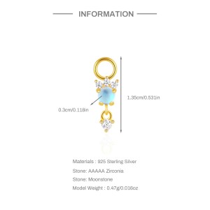 925 Sterling Silver Zirconia Earring Pendant 90100045
