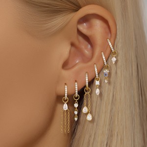 925 Sterling Silver Zirconia Earring Pendant 90100047