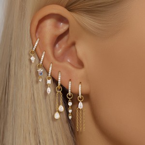 925 Sterling Silver Zirconia Earring Pendant 90100047