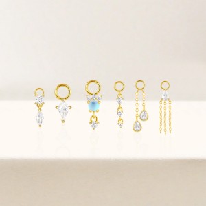 925 Sterling Silver Zirconia Earring Pendant 90100047