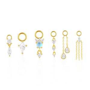 925 Sterling Silver Zirconia Earring Pendant 90100047