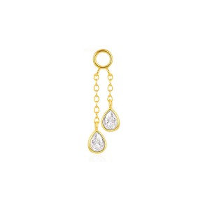 925 Sterling Silver Zirconia Tassel Earring Pendant 90100048