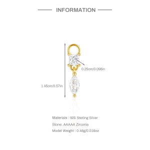 925 Sterling Silver Zirconia Earring Pendant 90100049
