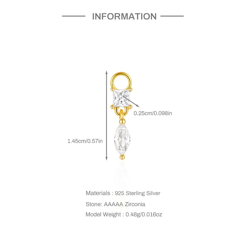 925 Sterling Silver Zirconia Earring Pendant 90100049 - image2
