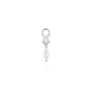 925 Sterling Silver Zirconia Earring Pendant 90100049