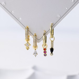 925 Sterling Silver Zirconia Earring Pendant 90100051