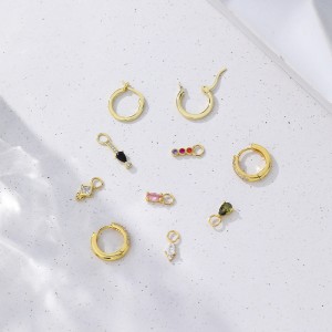 925 Sterling Silver Zirconia Earring Pendant 90100051