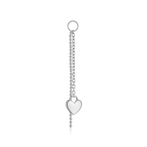 Wholesale 925 Sterling Silver Heart Tassel Dangle Charm 90100057 Wholesale 925 Sterling Silver Heart Tassel Dangle Charm 90100057