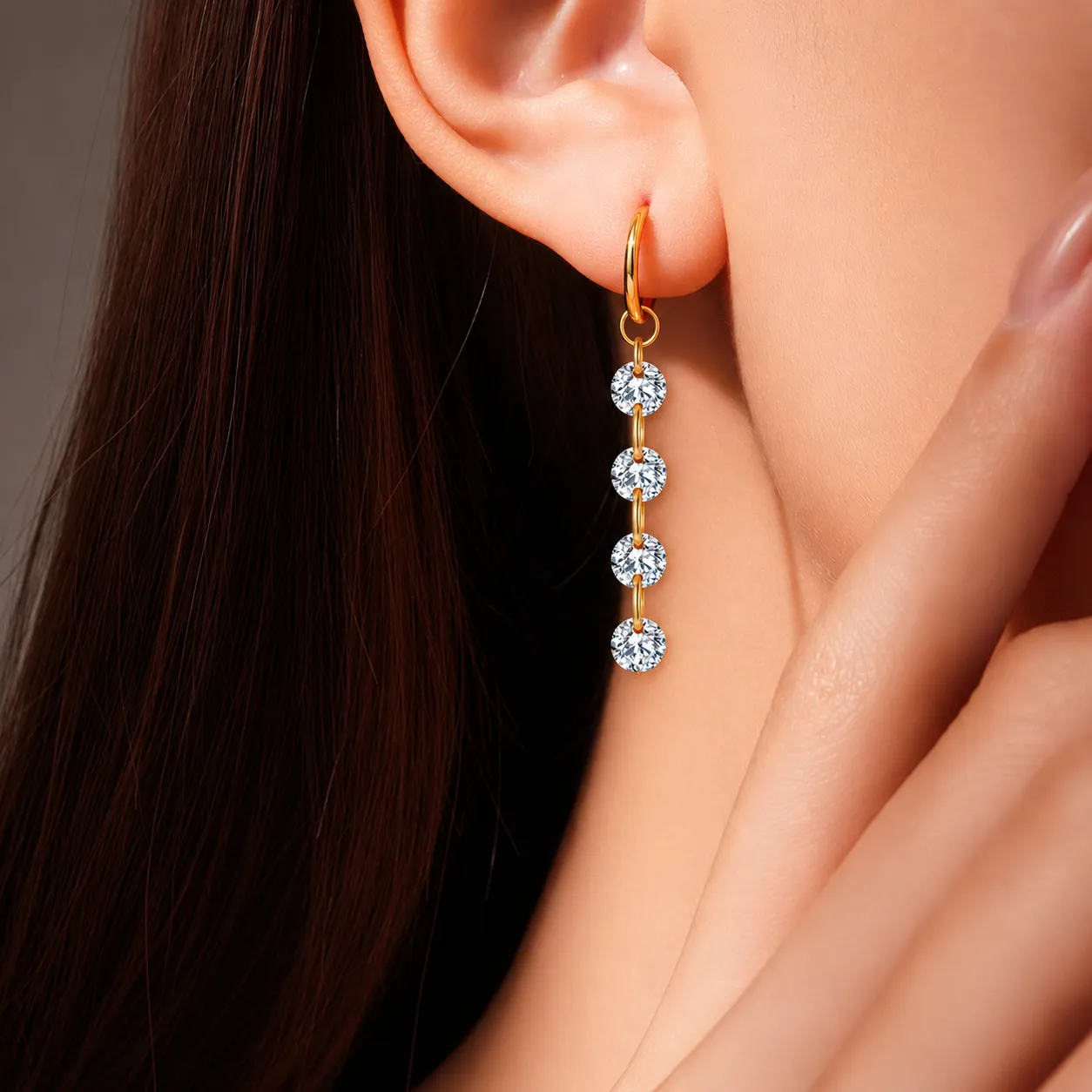 Wholesale 925 Sterling Silver Four CZ Linear Dangle Charm 90100059 - image1