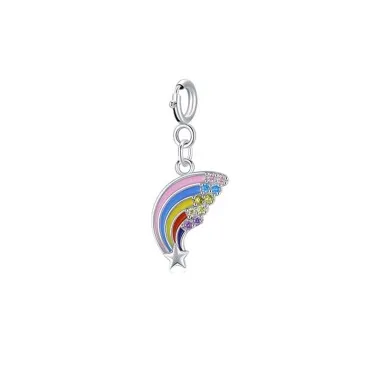 Kids 925 Sterling Silver CZ Rainbow Pendant 90200030