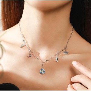 Kids 925 Sterling Silver CZ Rainbow Pendant 90200030