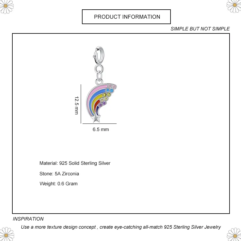 Kids 925 Sterling Silver CZ Rainbow Pendant 90200030 - image1