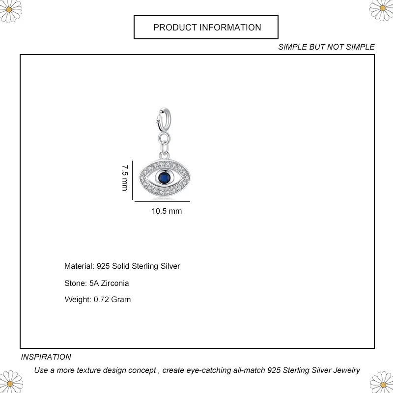 925 Sterling Silver Devil Eyes Pendant 90200033 - image1
