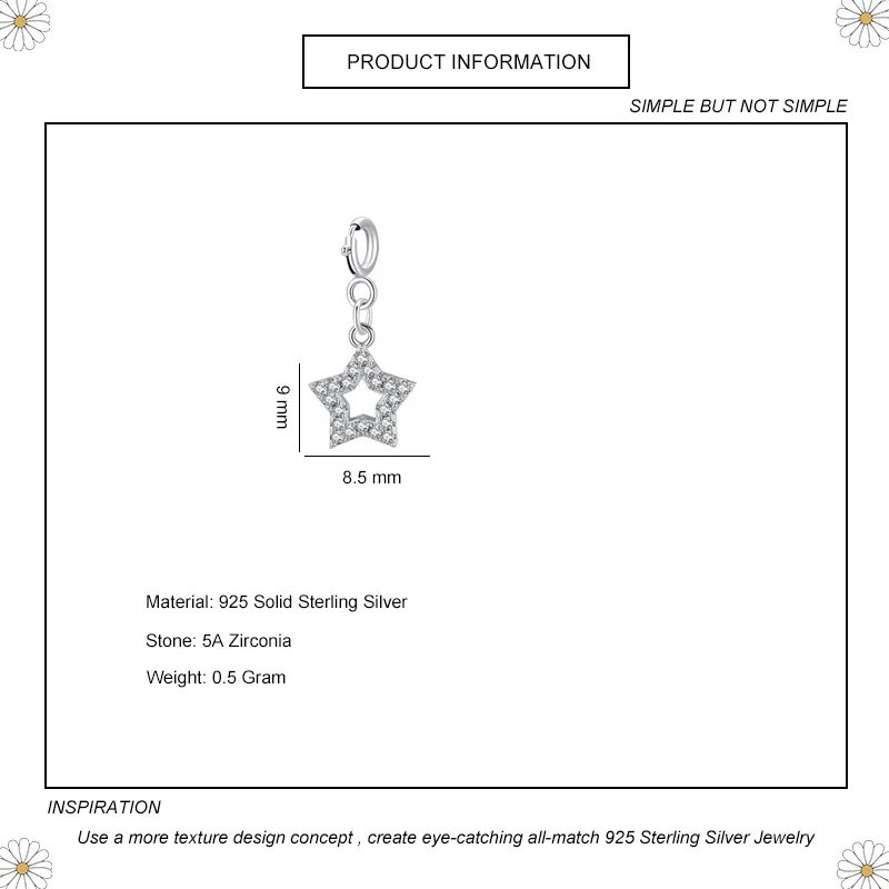 Kids 925 Sterling Silver CZ Star Pendant 90200034 - image1