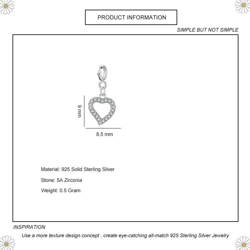 Kids 925 Sterling Silver CZ Heart Pendant 90200036 - image1