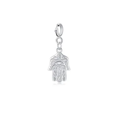 925 Sterling Silver Engraved Fatima Hand Pendant 90200038