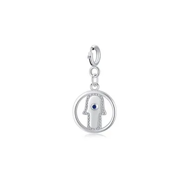 Kids 925 Sterling Silver Fatima Hand Eyes Pendant 90200040