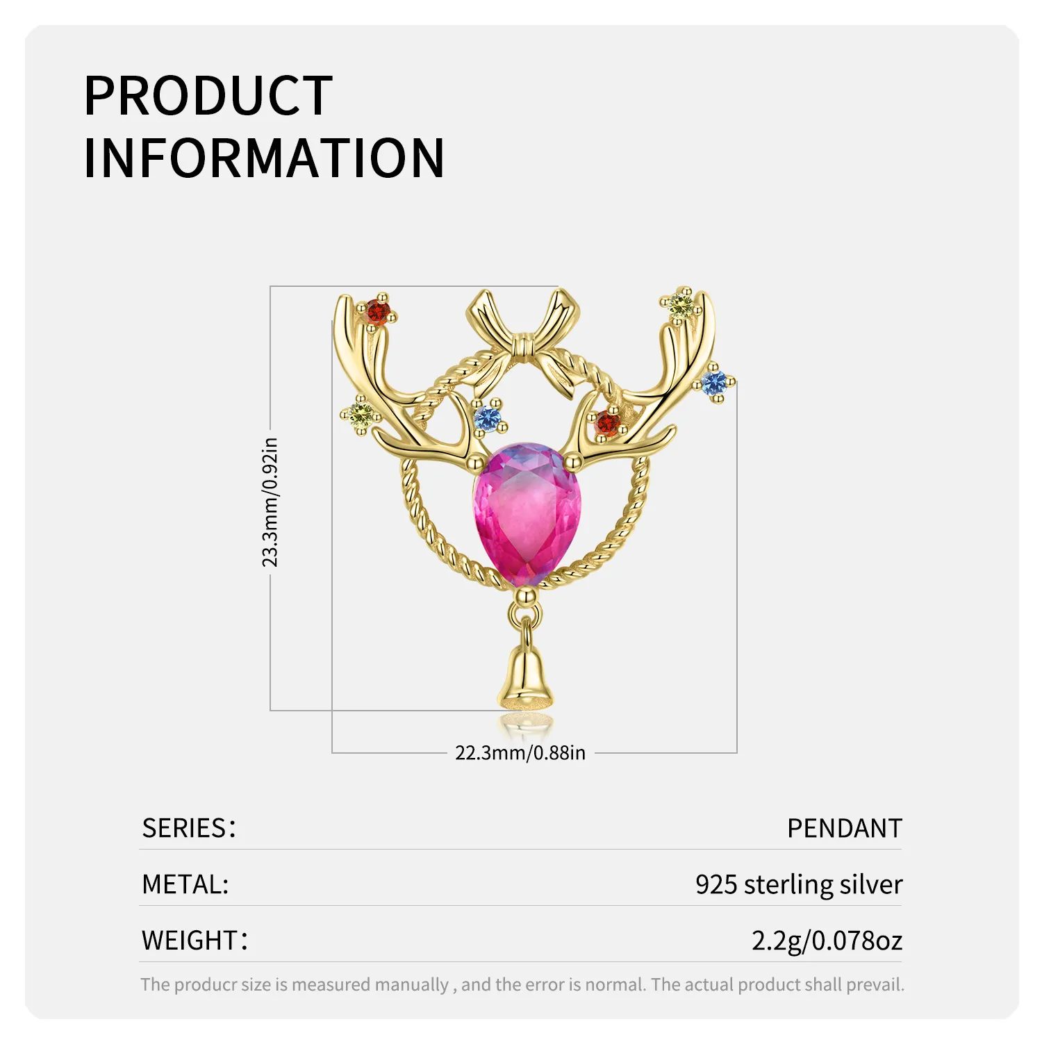 Christmas Antlers Charms Pendants 90200046 - image1