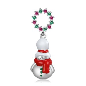 Sterling Silver Zirconia Snowman Pendants 90200050