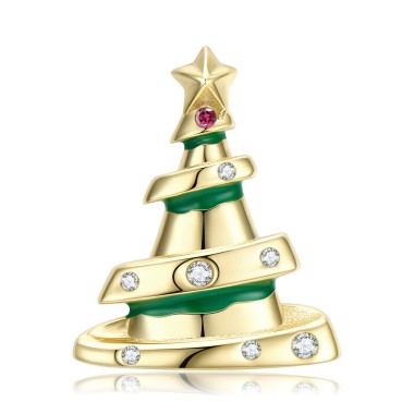 Sterling Silver Zirconia Christmas Tree Pendants 90200051